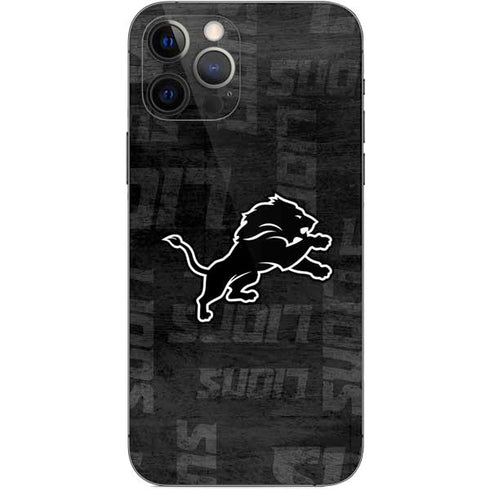 NFL Detroit Lions Black & White iPhone 12 Pro Skin